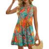 imageOFEEFAN Summer Dresses for Women 2025 Loose Beach Vacation Casual Crew Neck Sleeveless Sundresses with Pockets Tank DressFloral Orange