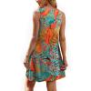 imageOFEEFAN Summer Dresses for Women 2025 Loose Beach Vacation Casual Crew Neck Sleeveless Sundresses with Pockets Tank DressFloral Orange