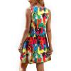 imageOFEEFAN Summer Dresses for Women 2025 Loose Beach Vacation Casual Crew Neck Sleeveless Sundresses with Pockets Tank DressFloral Red