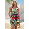 imageOFEEFAN Summer Dresses for Women 2025 Loose Beach Vacation Casual Crew Neck Sleeveless Sundresses with Pockets Tank DressFloral Red