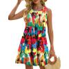imageOFEEFAN Summer Dresses for Women 2025 Loose Beach Vacation Casual Crew Neck Sleeveless Sundresses with Pockets Tank DressFloral Red
