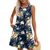 imageOFEEFAN Summer Dresses for Women 2025 Loose Beach Vacation Casual Crew Neck Sleeveless Sundresses with Pockets Tank DressFloral Rose