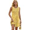 imageOFEEFAN Summer Dresses for Women 2025 Loose Beach Vacation Casual Crew Neck Sleeveless Sundresses with Pockets Tank DressFloral Yellow