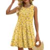 imageOFEEFAN Summer Dresses for Women 2025 Loose Beach Vacation Casual Crew Neck Sleeveless Sundresses with Pockets Tank DressFloral Yellow