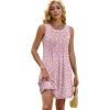 imageOFEEFAN Summer Dresses for Women 2025 Loose Beach Vacation Casual Crew Neck Sleeveless Sundresses with Pockets Tank DressPink Leopard