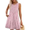 imageOFEEFAN Summer Dresses for Women 2025 Loose Beach Vacation Casual Crew Neck Sleeveless Sundresses with Pockets Tank DressPink Leopard