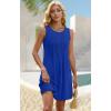 imageOFEEFAN Summer Dresses for Women 2025 Loose Beach Vacation Casual Crew Neck Sleeveless Sundresses with Pockets Tank DressRoyal Blue