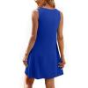 imageOFEEFAN Summer Dresses for Women 2025 Loose Beach Vacation Casual Crew Neck Sleeveless Sundresses with Pockets Tank DressRoyal Blue