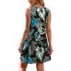 imageOFEEFAN Summer Dresses for Women 2025 Loose Beach Vacation Casual Crew Neck Sleeveless Sundresses with Pockets Tank DressTropical Leaf