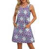 imageOFEEFAN Summer Dresses for Women Casual Sundress with Pocket Beach Cover Up SwimsuitArgyle