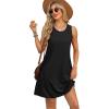 imageOFEEFAN Summer Dresses for Women Casual Sundress with Pocket Beach Cover Up SwimsuitBlack
