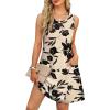 imageOFEEFAN Summer Dresses for Women Casual Sundress with Pocket Beach Cover Up SwimsuitBlack Floral