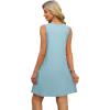 imageOFEEFAN Summer Dresses for Women Casual Sundress with Pocket Beach Cover Up SwimsuitBlue