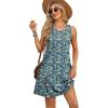 imageOFEEFAN Summer Dresses for Women Casual Sundress with Pocket Beach Cover Up SwimsuitBlue Floral