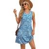 imageOFEEFAN Summer Dresses for Women Casual Sundress with Pocket Beach Cover Up SwimsuitC Blue Floral