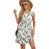 imageOFEEFAN Summer Dresses for Women Casual Sundress with Pocket Beach Cover Up SwimsuitColorful Leaves
