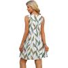 imageOFEEFAN Summer Dresses for Women Casual Sundress with Pocket Beach Cover Up SwimsuitColorful Leaves
