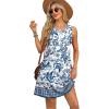 imageOFEEFAN Summer Dresses for Women Casual Sundress with Pocket Beach Cover Up SwimsuitEthnic Floral