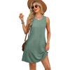 imageOFEEFAN Summer Dresses for Women Casual Sundress with Pocket Beach Cover Up SwimsuitGreen