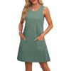 imageOFEEFAN Summer Dresses for Women Casual Sundress with Pocket Beach Cover Up SwimsuitGreen