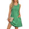 imageOFEEFAN Summer Dresses for Women Casual Sundress with Pocket Beach Cover Up SwimsuitGreen Floral