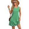 imageOFEEFAN Summer Dresses for Women Casual Sundress with Pocket Beach Cover Up SwimsuitGreen Floral