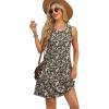 imageOFEEFAN Summer Dresses for Women Casual Sundress with Pocket Beach Cover Up SwimsuitGreen Print