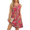 imageOFEEFAN Summer Dresses for Women Casual Sundress with Pocket Beach Cover Up SwimsuitHot Pink Print
