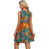imageOFEEFAN Summer Dresses for Women Casual Sundress with Pocket Beach Cover Up SwimsuitOrange Floral