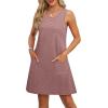 imageOFEEFAN Summer Dresses for Women Casual Sundress with Pocket Beach Cover Up SwimsuitPink