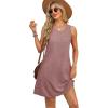 imageOFEEFAN Summer Dresses for Women Casual Sundress with Pocket Beach Cover Up SwimsuitPink