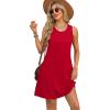 imageOFEEFAN Summer Dresses for Women Casual Sundress with Pocket Beach Cover Up SwimsuitRed