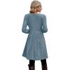 imageOFEEFAN Womens Fall Dresses Crew Neck Long Sleeve Winter Knit Sweater Dress 2024Ribbedblue
