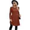 imageOFEEFAN Womens Fall Dresses Crew Neck Long Sleeve Winter Knit Sweater Dress 2024Ribbedcaramel