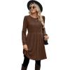 imageOFEEFAN Womens Fall Dresses Crew Neck Long Sleeve Winter Knit Sweater Dress 2024Ribbeddarkbrown