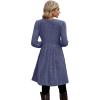 imageOFEEFAN Womens Fall Dresses Crew Neck Long Sleeve Winter Knit Sweater Dress 2024Ribbedgreyblue