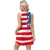 imageOFEEFAN Womens Summer Dresses 2025 V Neck Sleeveless Sundresses with Pockets Beach Vacation Clothes FloralPlainA American Flag