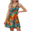 imageOFEEFAN Womens Summer Dresses 2025 V Neck Sleeveless Sundresses with Pockets Beach Vacation Clothes FloralPlainA Floral 07
