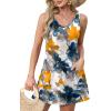 imageOFEEFAN Womens Summer Dresses 2025 V Neck Sleeveless Sundresses with Pockets Beach Vacation Clothes FloralPlainA Floral 10