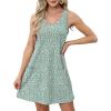 imageOFEEFAN Womens Summer Dresses 2025 V Neck Sleeveless Sundresses with Pockets Beach Vacation Clothes FloralPlainA Floral 11