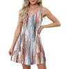 imageOFEEFAN Womens Summer Dresses 2025 V Neck Sleeveless Sundresses with Pockets Beach Vacation Clothes FloralPlainA Floral 22