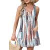imageOFEEFAN Womens Summer Dresses 2025 V Neck Sleeveless Sundresses with Pockets Beach Vacation Clothes FloralPlainA Floral 22