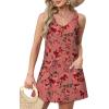 imageOFEEFAN Womens Summer Dresses 2025 V Neck Sleeveless Sundresses with Pockets Beach Vacation Clothes FloralPlainA Floral 30