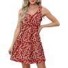 imageOFEEFAN Womens Summer Dresses 2025 V Neck Sleeveless Sundresses with Pockets Beach Vacation Clothes FloralPlainA Floral 31