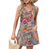 imageOFEEFAN Womens Summer Dresses 2025 V Neck Sleeveless Sundresses with Pockets Beach Vacation Clothes FloralPlainA Floral 40