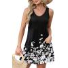 imageOFEEFAN Womens Summer Dresses 2025 V Neck Sleeveless Sundresses with Pockets Beach Vacation Clothes FloralPlainA Floral 43
