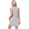 imageOFEEFAN Womens Summer Dresses 2025 V Neck Sleeveless Sundresses with Pockets Beach Vacation Clothes FloralPlainA Striped 01