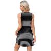imageOFEEFAN Womens Summer Dresses 2025 V Neck Sleeveless Sundresses with Pockets Beach Vacation Clothes FloralPlainA Striped 02