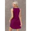 imageOFEEFAN Womens Summer Dresses 2025 V Neck Sleeveless Sundresses with Pockets Beach Vacation Clothes FloralPlainB Plain Burgundy