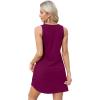 imageOFEEFAN Womens Summer Dresses 2025 V Neck Sleeveless Sundresses with Pockets Beach Vacation Clothes FloralPlainB Plain Burgundy